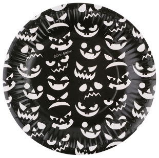 Тарелки (7''/18 см) Хэллоуин, Черный, 6 шт.