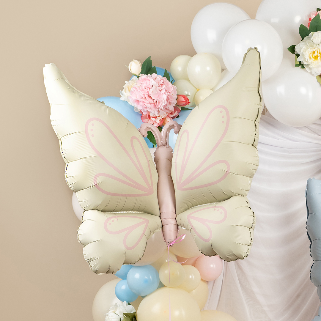 Шар (37''/94 см) Фигура, Нежная бабочка, Кремовый, Сатин, 1 шт.