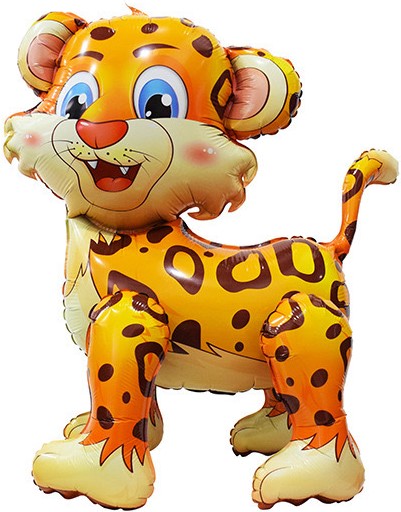 Шар (24''/61 см) Фигура 3D, Леопард, 1 шт. в уп.