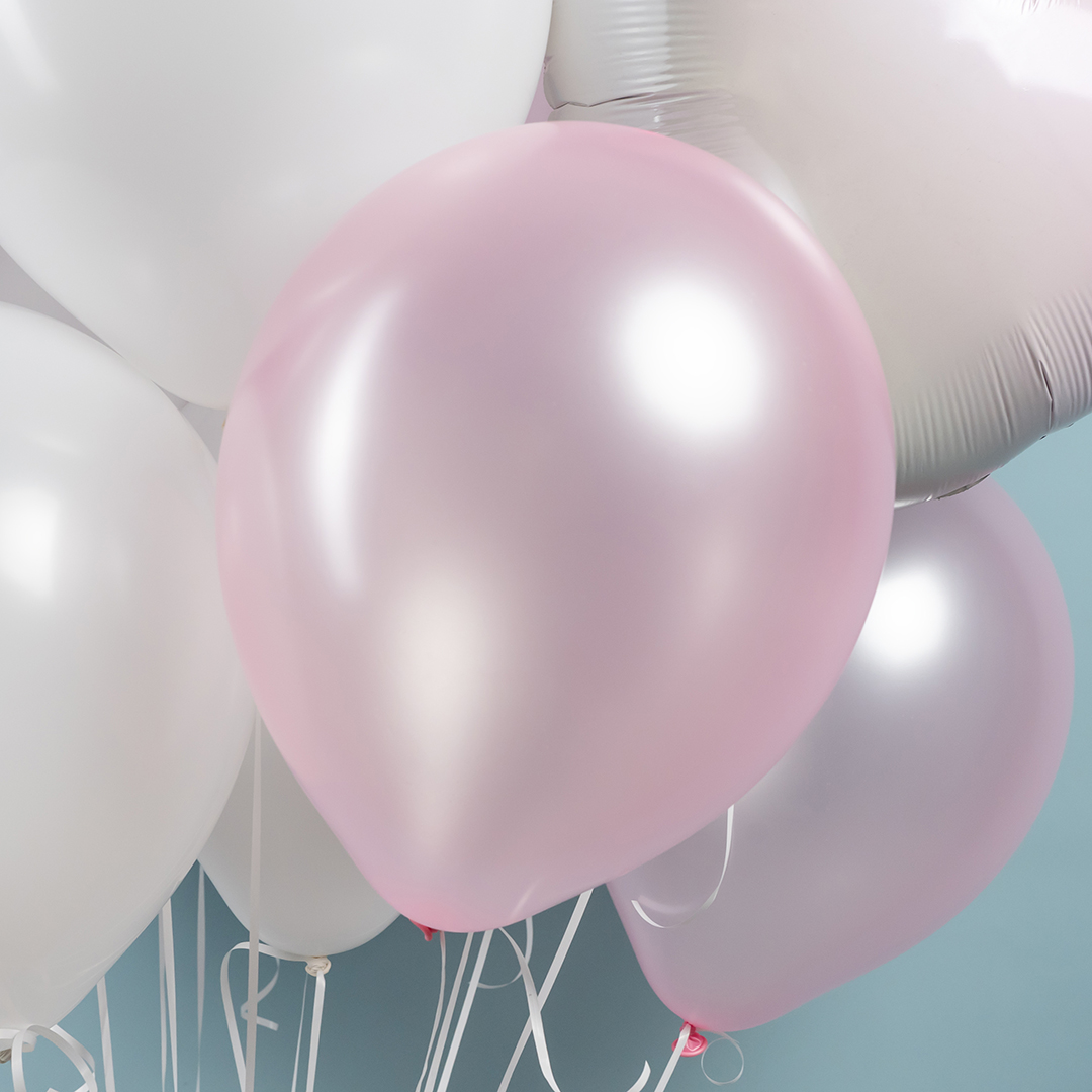 Шар (12''/30 см), Розовый, металлик, 100 шт.