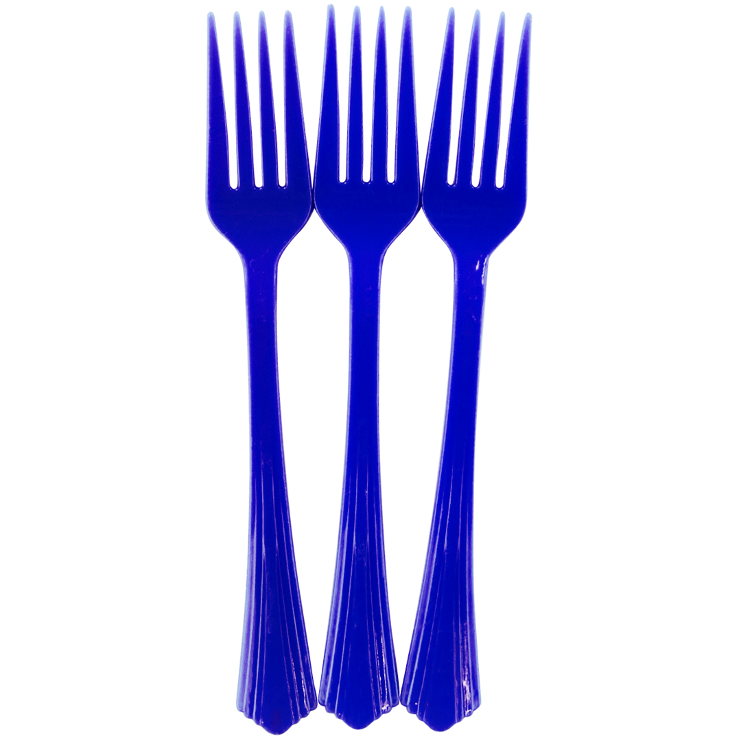 Вилки, Премиум, Синий, 17 см, 10 шт. в упак. 