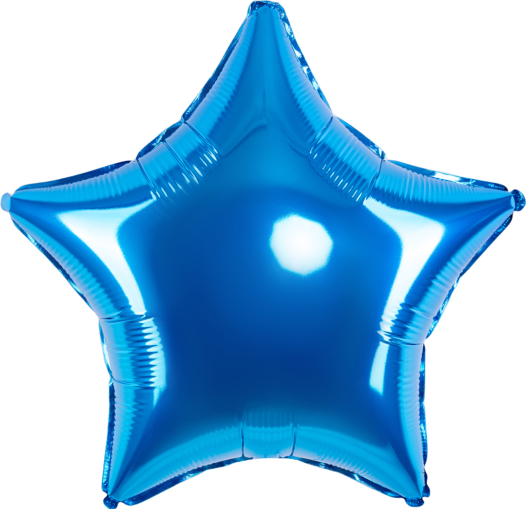 Шар (32''/81 см) Звезда, Синий, 1 шт.