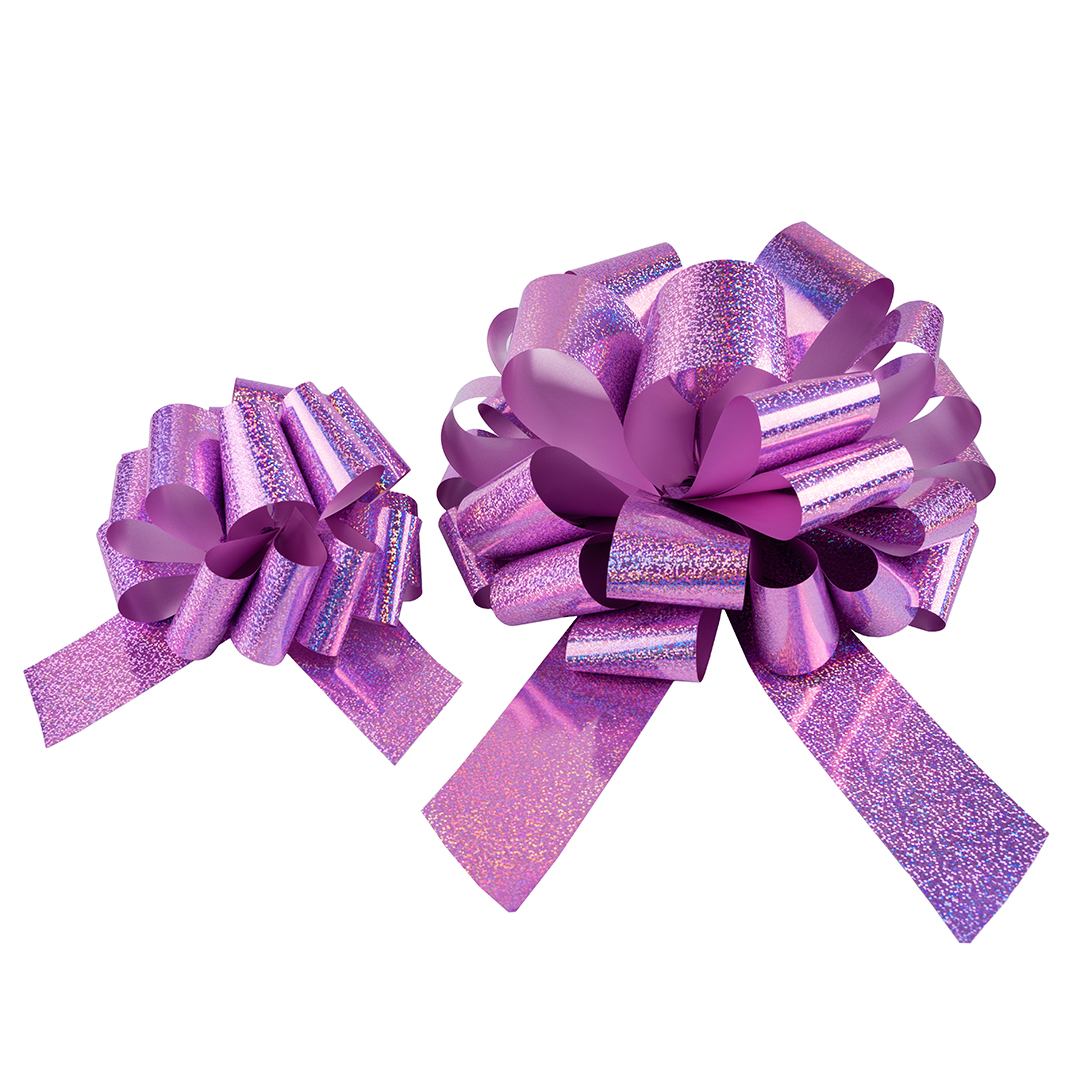 Бант Шар, Розовый, Голография, 36 см, 1 шт. в упак. 