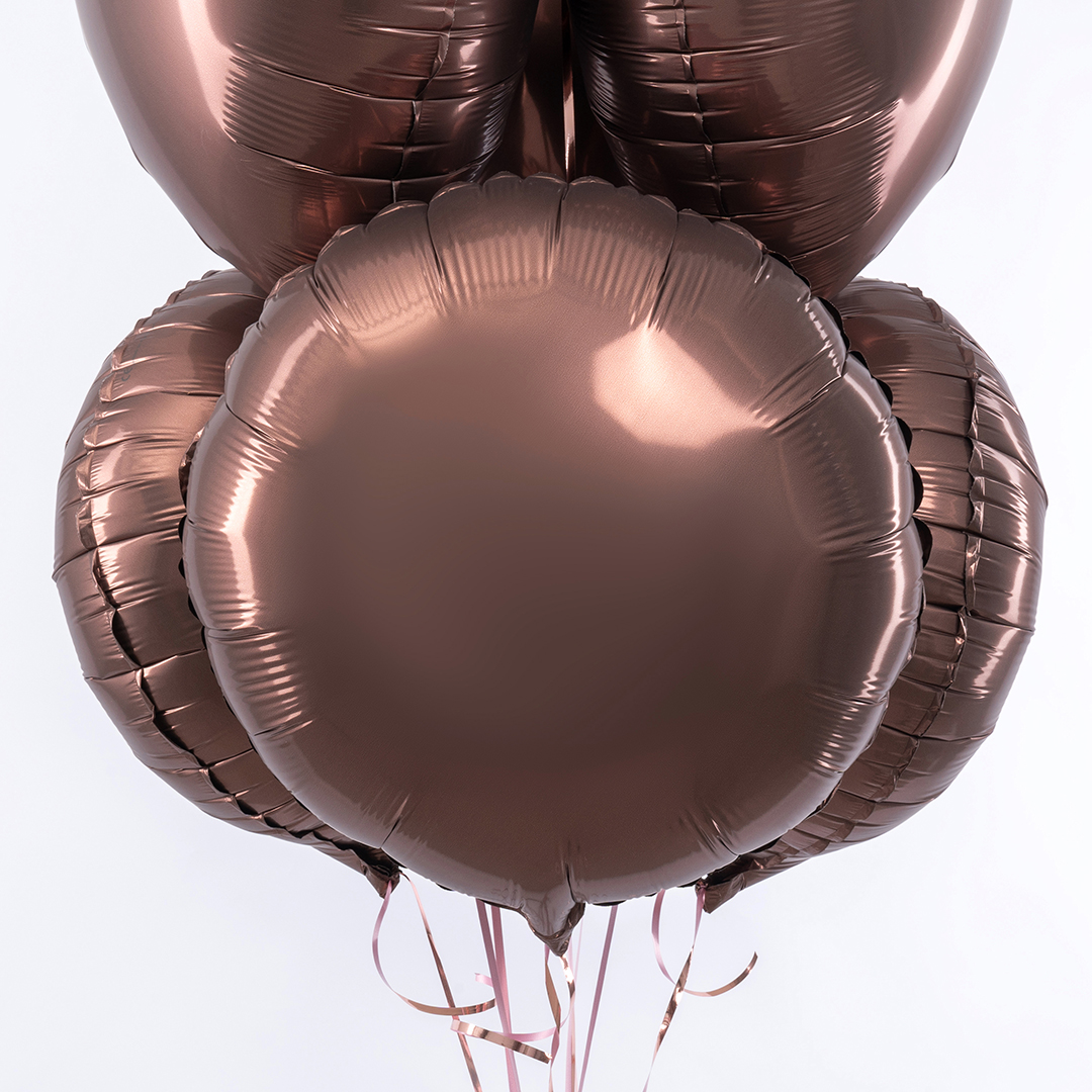 Шар (18''/46 см) Круг, Шоколад, Сатин, 1 шт.