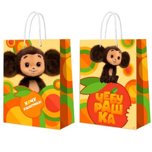 Пакет подарочный, Чебурашка, Хочу ушастика, 35*25*10 см, 1 шт.