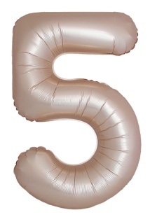 Шар (40''/102 см) Цифра, 5 Slim, Звездное Золото, Матовый, 1 шт. в уп.