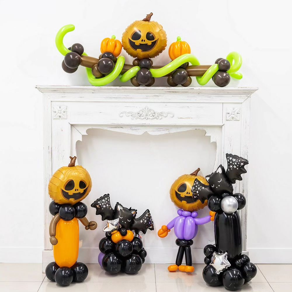 Шар (43''/109 см) Фигура, Летучая мышь, Серебряные звездочки, 1 шт.