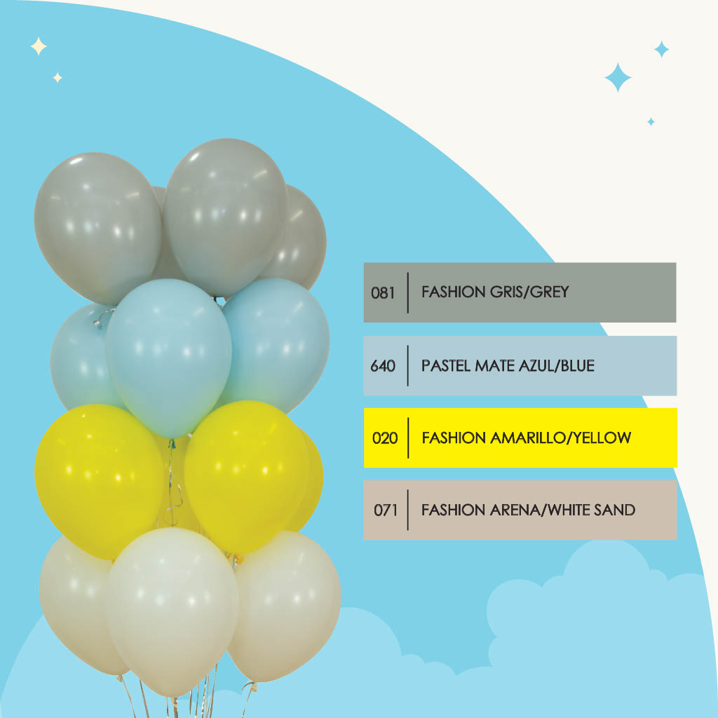 Шар (12''/30 см), Желтый (020), пастель, 50 шт.