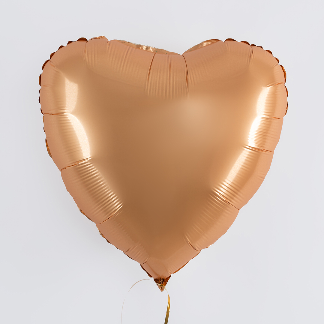 Шар (18''/46 см) Сердце, Персик, Сатин, 1 шт.