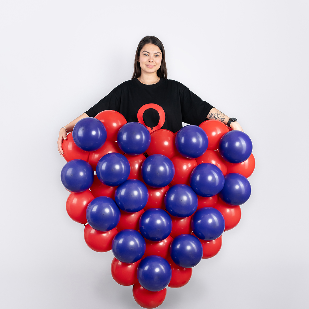 Шар (12''/30 см), Красный (015), пастель, 50 шт.