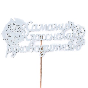 Топпер, Самому Классному Руководителю, Белый, 12*30 см, 1 шт.