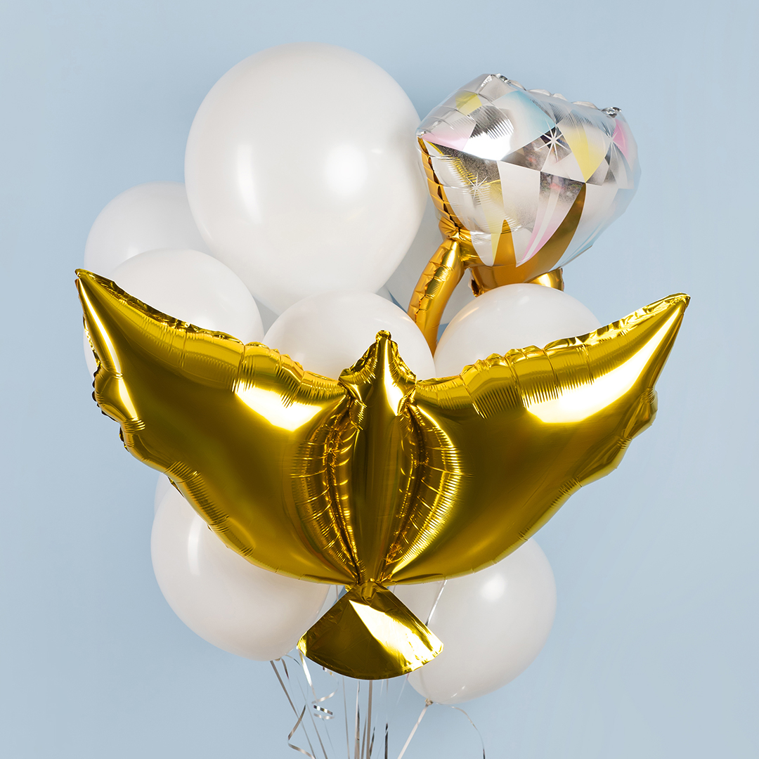 Шар (41''/104 см) Фигура, Голубь, Золото, 1 шт.