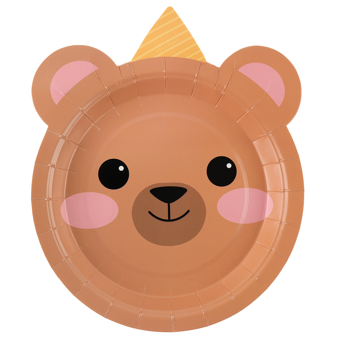 Тарелки (7''/18 см) Объемные Ушки, Мишка, 6 шт.