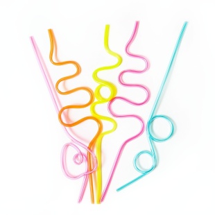 Трубочки для коктейлей (пластик), Фигурные спирали, Ассорти, 5 шт. в упак. 