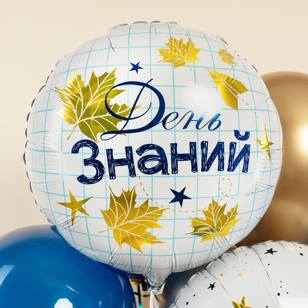 Шар (18''/46 см) Круг, День Знаний, 1 шт. в уп.