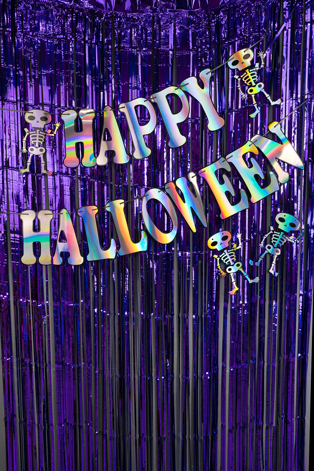 Занавес Дождик Черный/Фиолетовый, Металлик, 100*200 см, 1 шт.