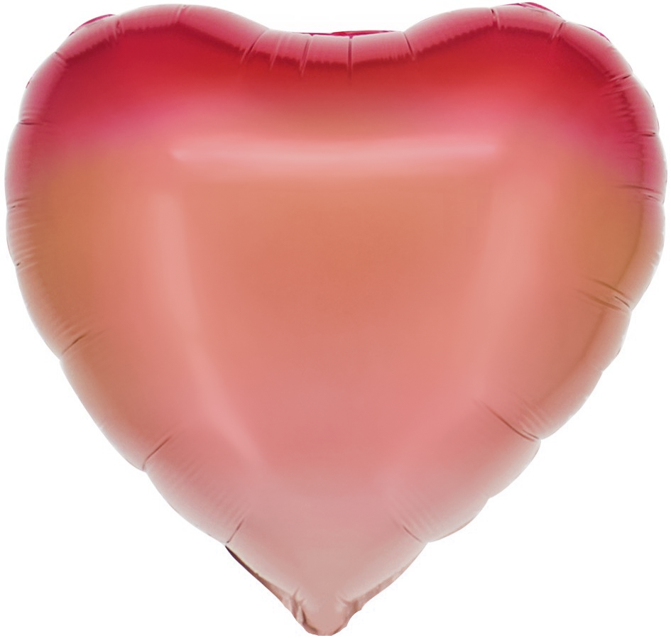 Шар (18''/46 см) Сердце, Розовый, Градиент, 1 шт.