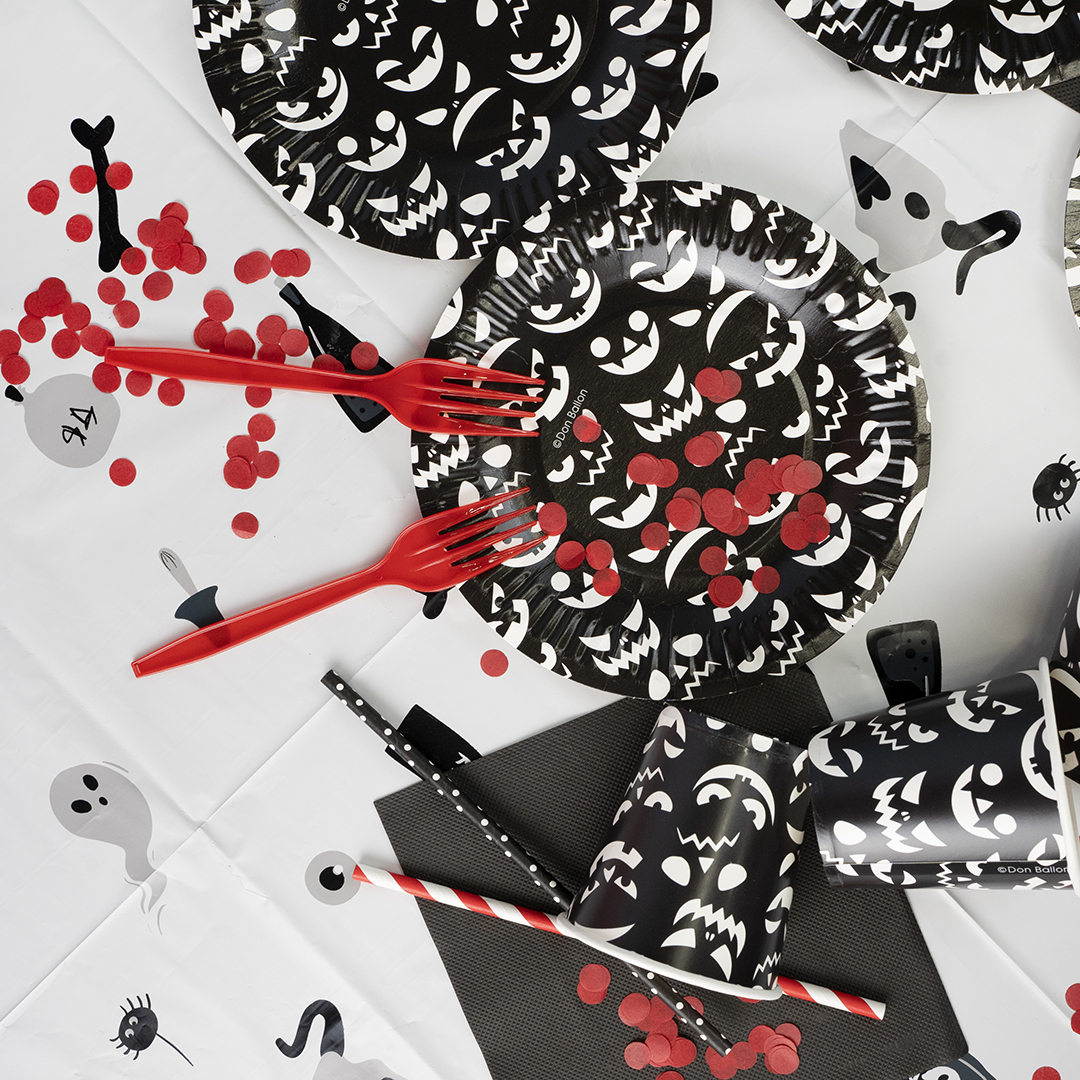 Тарелки (7''/18 см) Хэллоуин, Черный, 6 шт.