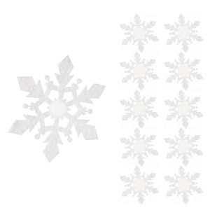 Декоративное украшение Снежинки Льдинки, 4 и 10 см, Белый, 11 шт.