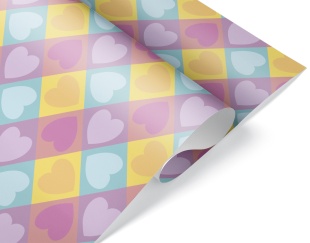 Упаковочная бумага (0,7*1 м) Нежные сердца, 10 шт.