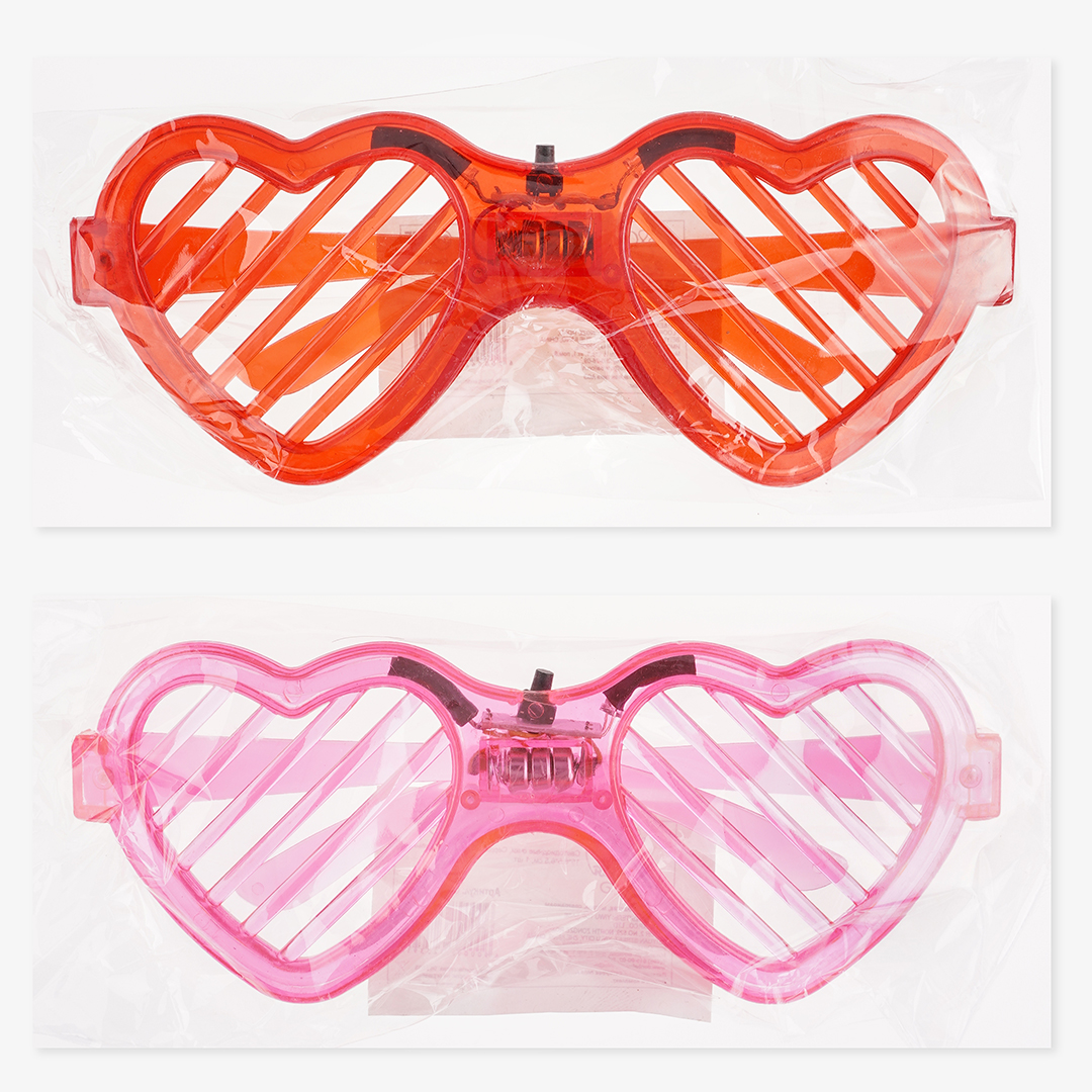 Светодиодные очки, Сердце, Красный, 1 шт. 