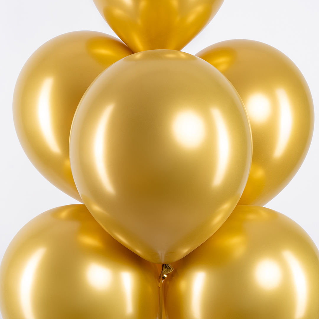 Шар (12''/30 см), Золото, хром, 50 шт.