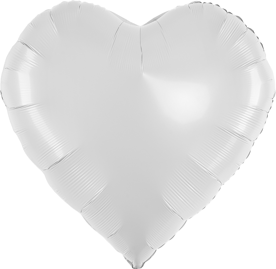 Шар (32''/81 см) Сердце, Белый, 1 шт.