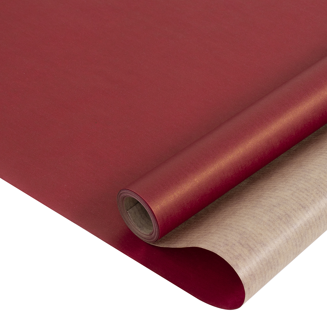 Упаковочная бумага, Крафт 40гр (0,68*10 м) Красный, 1 шт.