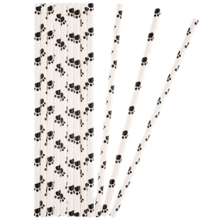 Трубочки для коктейлей, Лапки, Белый/Черный, 12 шт. в упак. 