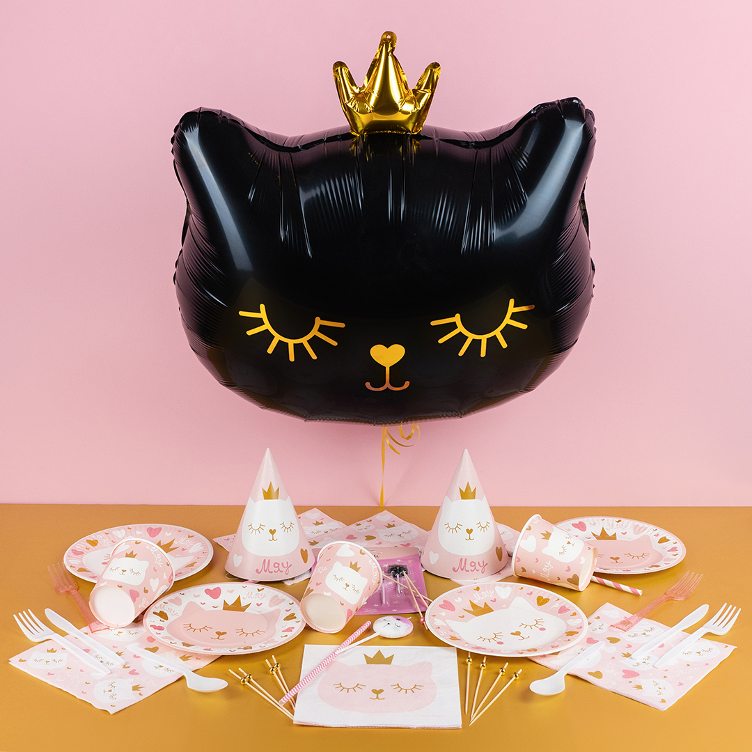 Шар (29''/74 см) Фигура, Котенок Принцесса, Черный, 1 шт.