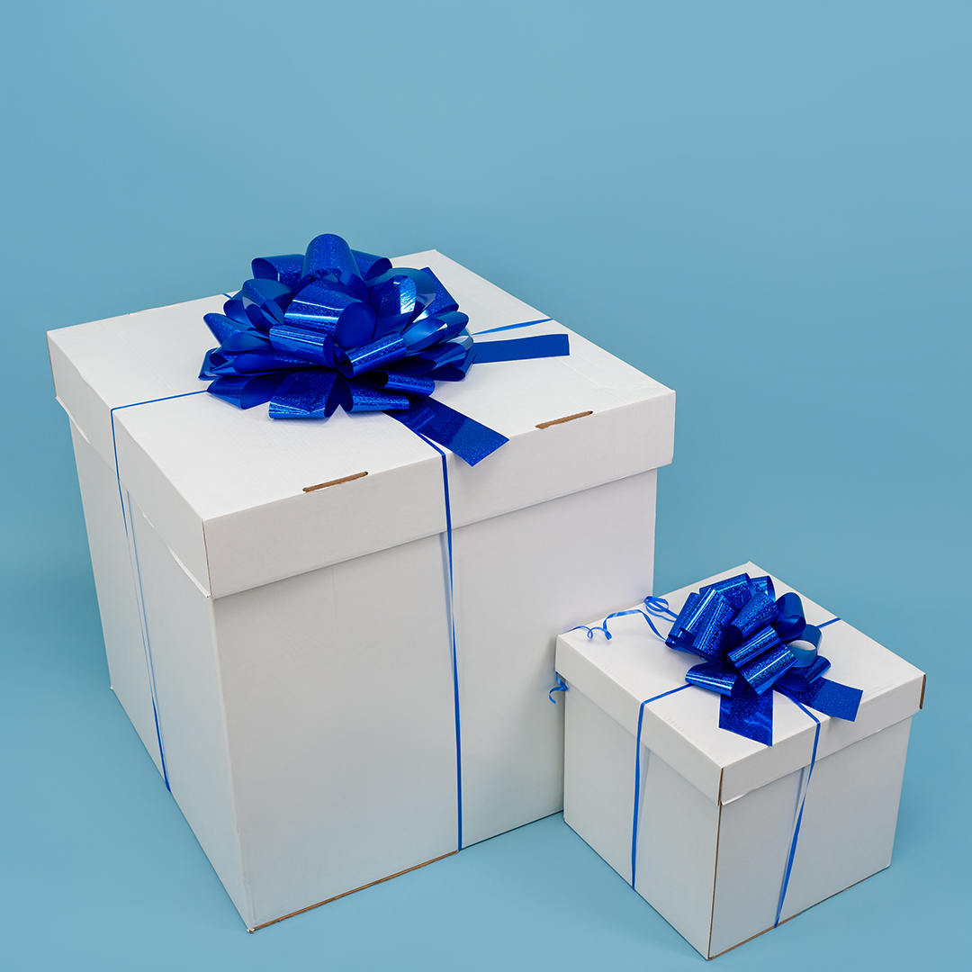 Бант Шар, Синий, Голография, 21 см, 1 шт. в упак. 