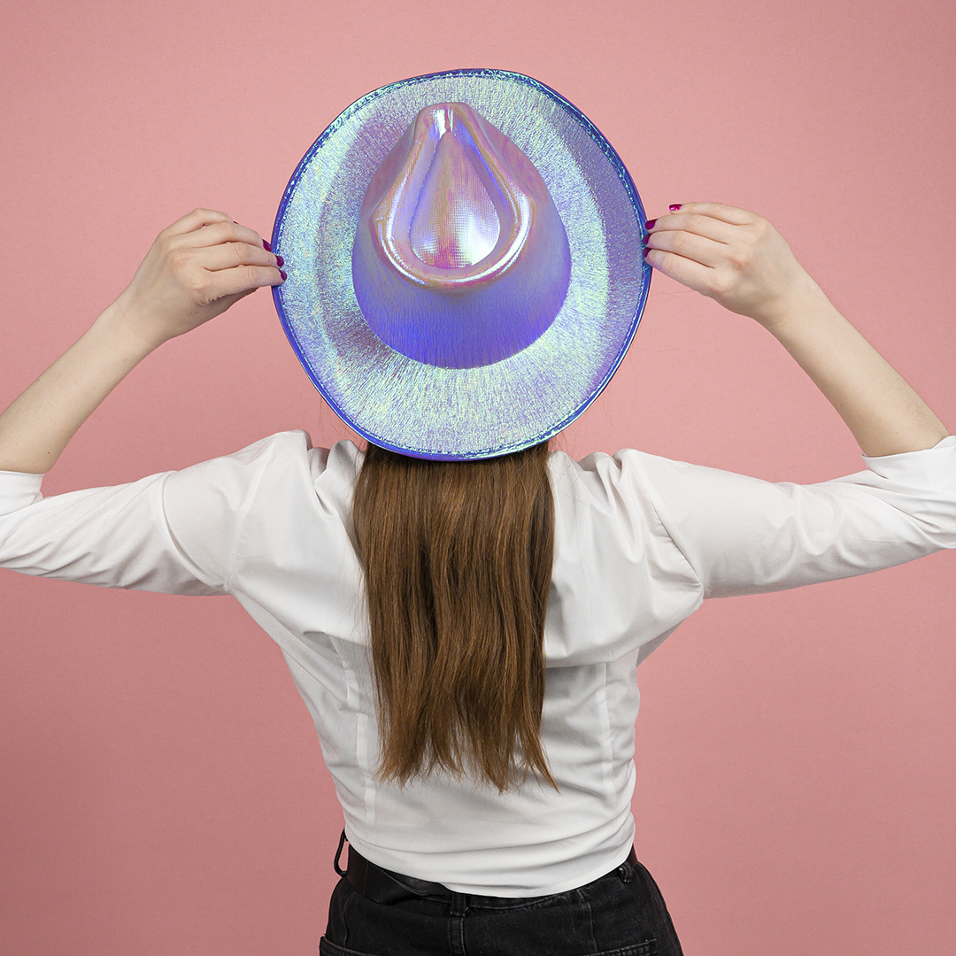 Шляпа, Неоновый ковбой, Сиреневый, 56-58 разм., 1 шт. 