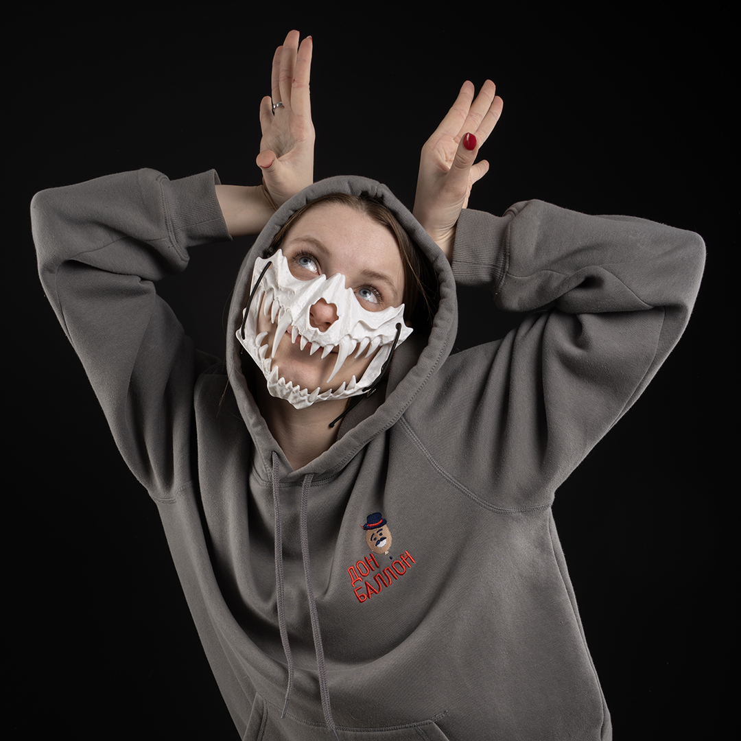 Карнавальная маска, Звериный оскал, Белый, 17*14 см, 1 шт. 