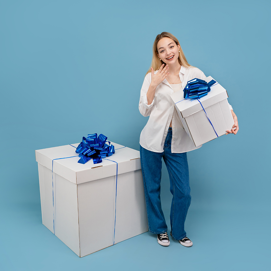 Бант Шар, Синий, Металлик, 36 см, 1 шт. в упак. 