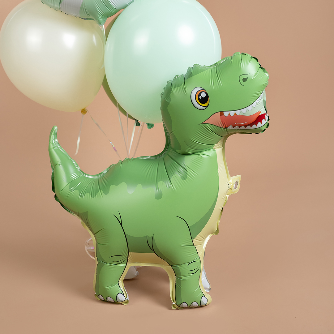 Шар (24''/61 см) Фигура 3D, Динозавр Тираннозавр, Зеленый, 1 шт.