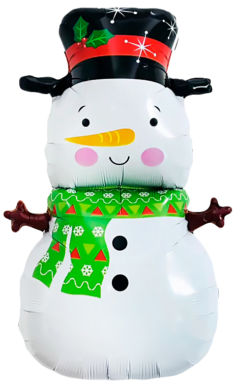Шар (31''/79 см) Фигура, Снеговик в шляпе, 1 шт.