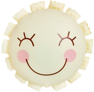 Шар (22''/56 см) Фигура, Солнышко, Кремовый, 1 шт. в уп.