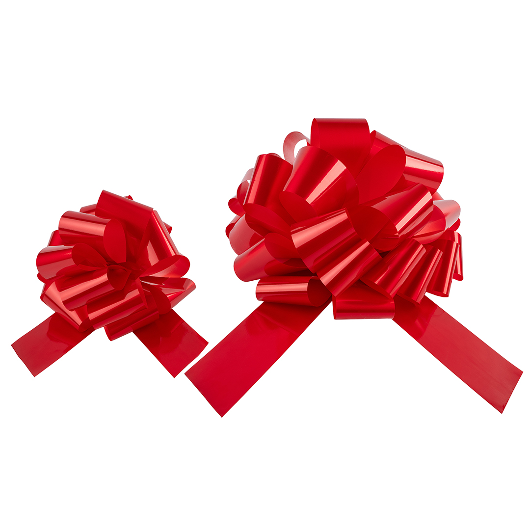 Бант Шар, Красный, Лаковый, 21 см, 1 шт. в упак. 