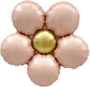 Шар с клапаном (18''/46 см) Цветок, Ромашка (надув воздухом), Розовый, Сатин, 1 шт. в уп. (цв.этик.)