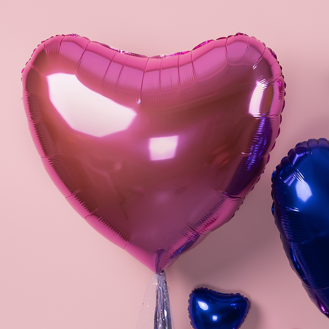 Шар (36''/91 см) Сердце, Фуше, 1 шт. в уп.