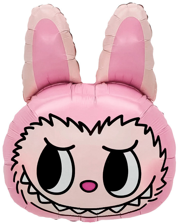 Шар (27''/69 см) Фигура, Плюшевый эльф, Голова, Розовый, 1 шт.