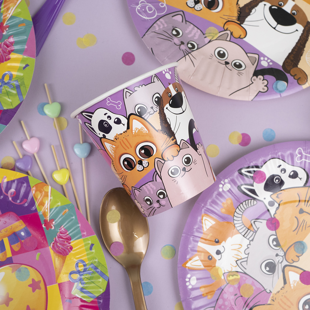 Стаканы (250 мл) Кошечки Собачки, 6 шт.