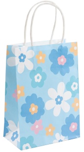 Пакет подарочный, Крафт 120гр, Цветочное настроение, Дизайн №2, 21*15*8 см, 1 шт.