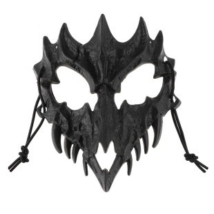 Карнавальная маска, Череп дракона, Черный, 16*18 см, 1 шт. 