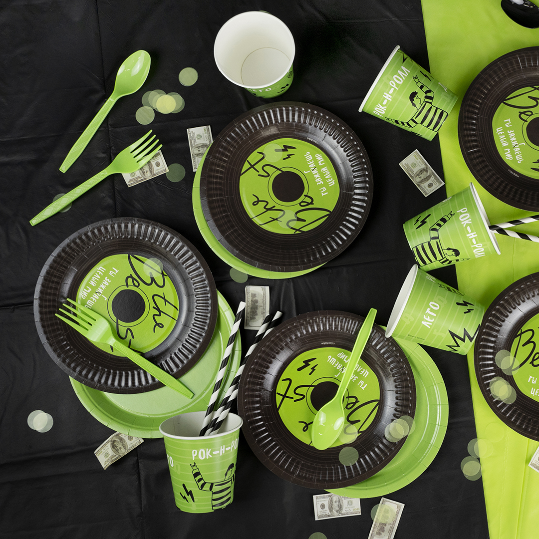 Вилки, Зеленый, 15 см, 10 шт. в упак. 