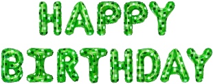 Набор шаров-букв (16''/41 см) Мини-Надпись "Happy Birthday", Пиксели, Зеленый, 1 шт. в уп.