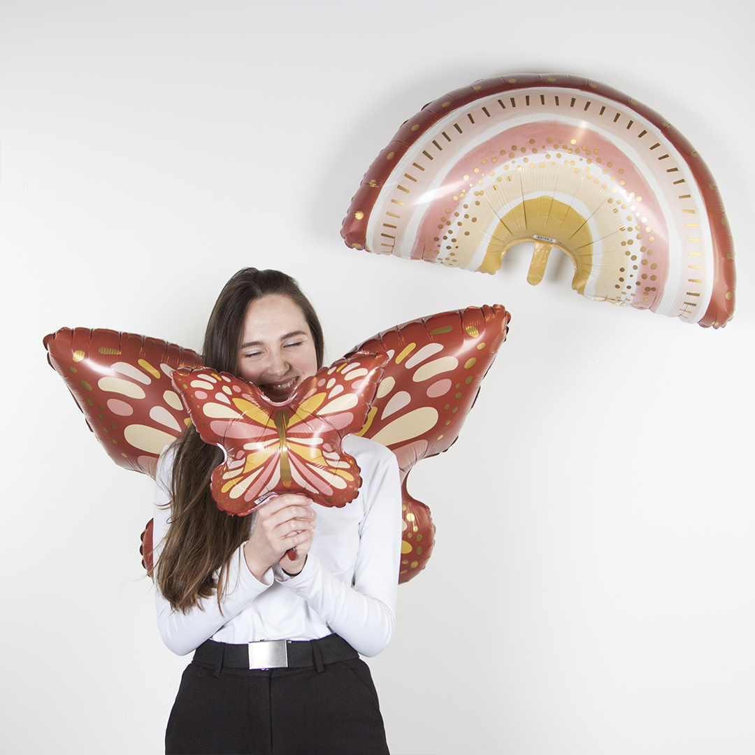 Шар (13''/33 см) Мини-фигура, Бабочка Бохо, 1 шт.