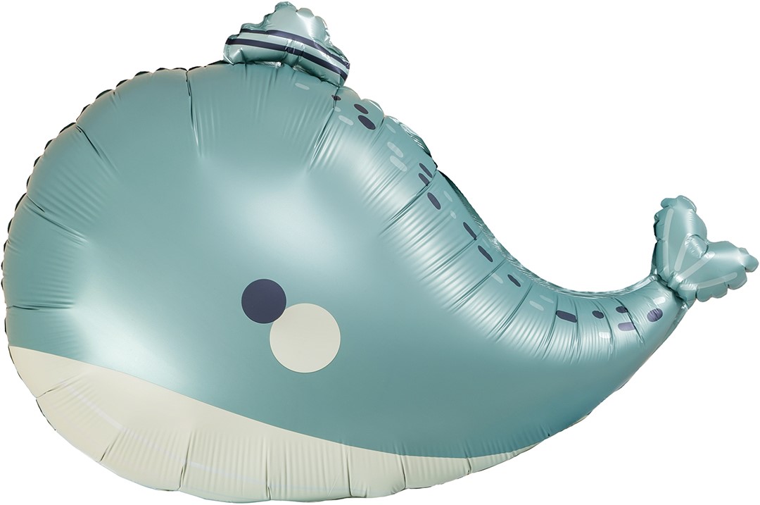 Шар (28''/71 см) Фигура, Милый кит, Сатин, 1 шт.