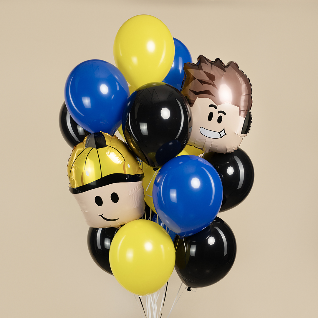 Шар (23''/58 см) Фигура, Блоки, Мальчик Герой, 1 шт.