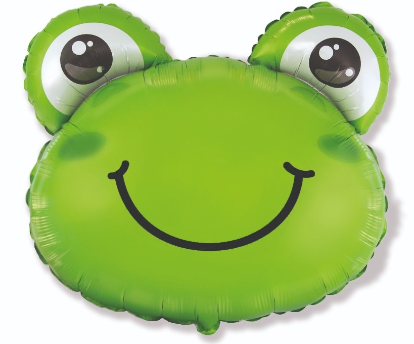 Шар (27''/69 см) Фигура, Голова, Веселая Лягушка, 1 шт.